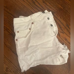 Levi's high rise white denim short